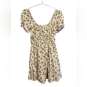 Hollister Cream and Red Floral Mini Dress